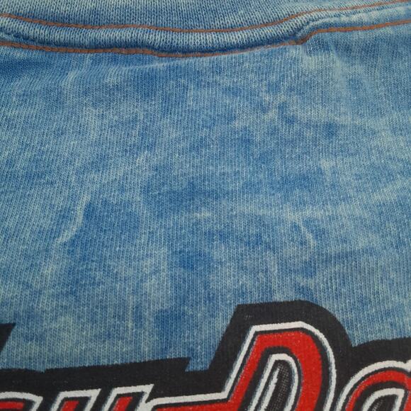 Vtg Harley Davidson Cafe Mens T Shirt Small Blue Y2k Motorcycle Biker - Picture 3 of 9